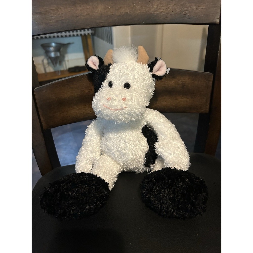 Heads & Tales GUND 12" Cow Stuff Plush Farm Animal White Black Soft Pellets